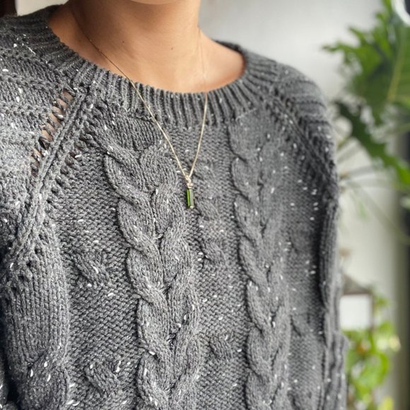 Poof! | Gray Confetti Knit Cropped Sweater - Picture 6 of 7
